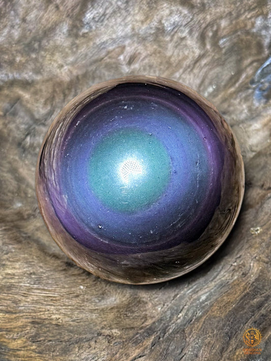 Sphère en obsidienne œil céleste exceptionnelle – jaune rare - obsidian dragons