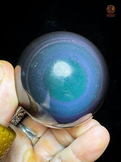 Sphère en obsidienne œil céleste exceptionnelle – jaune rare - obsidian dragons
