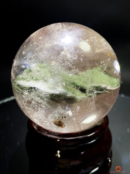 sphère de quartz chlorite - boule de cristal - pièce unique | obsidian dragons