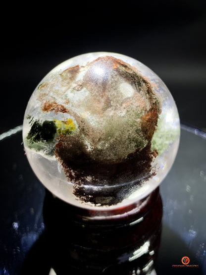 sphère de quartz chlorite - boule de cristal - pièce unique | obsidian dragons