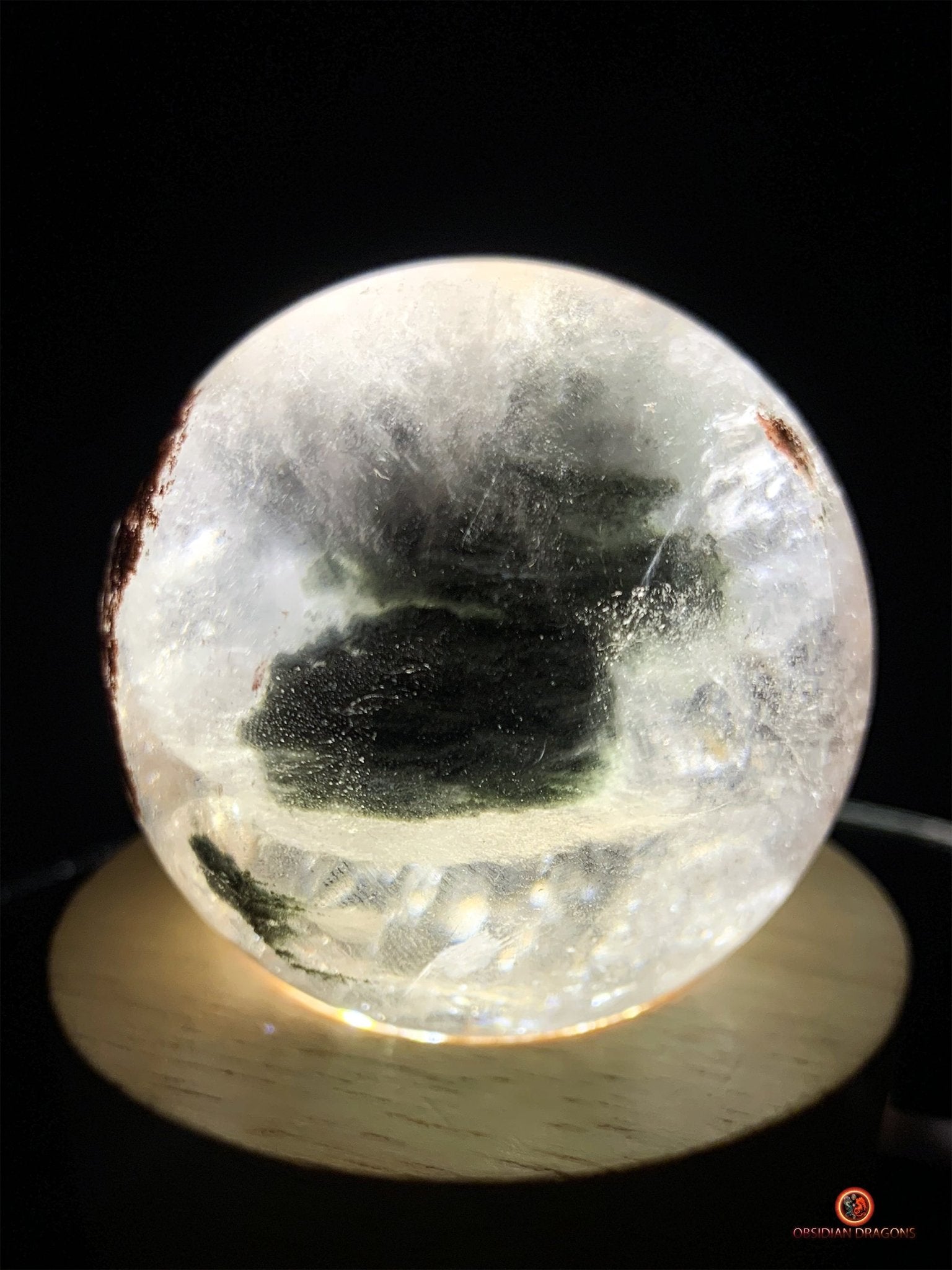 sphère de quartz chlorite - boule de cristal - pièce unique | obsidian dragons