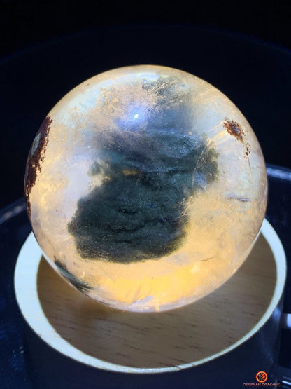 sphère de quartz chlorite - boule de cristal - pièce unique - obsidian dragons