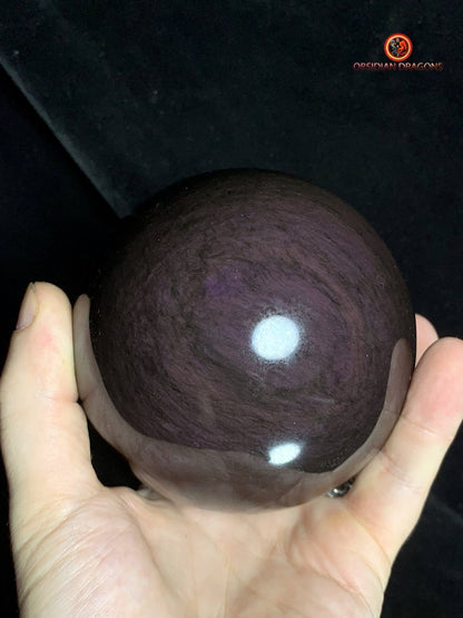 Sphère en Obsidienne Menta Huichol- Diamètre 10cm- 1,186kg | obsidian dragons