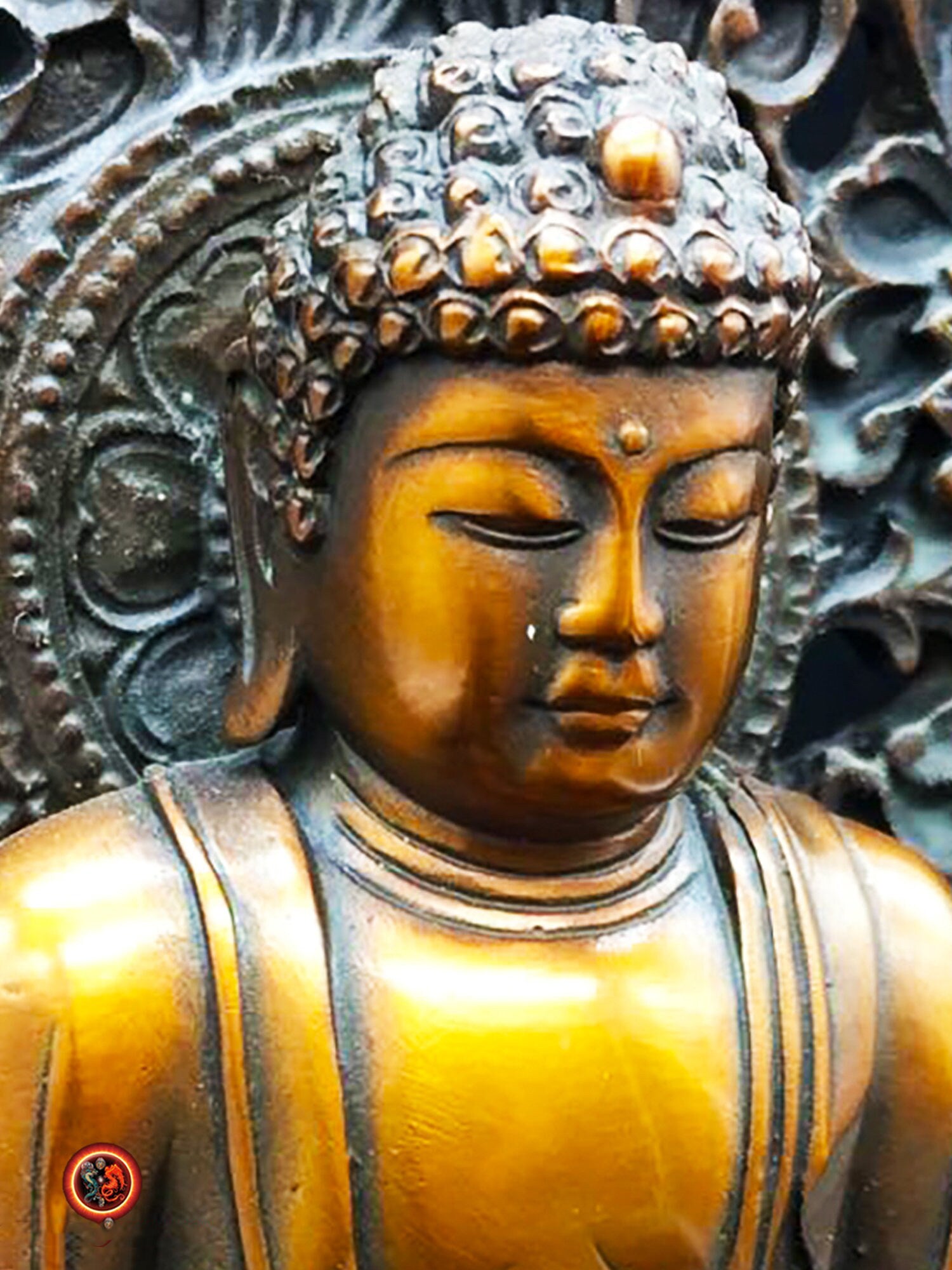 Statuette de Bouddha Amitabha en bronze - artisanale