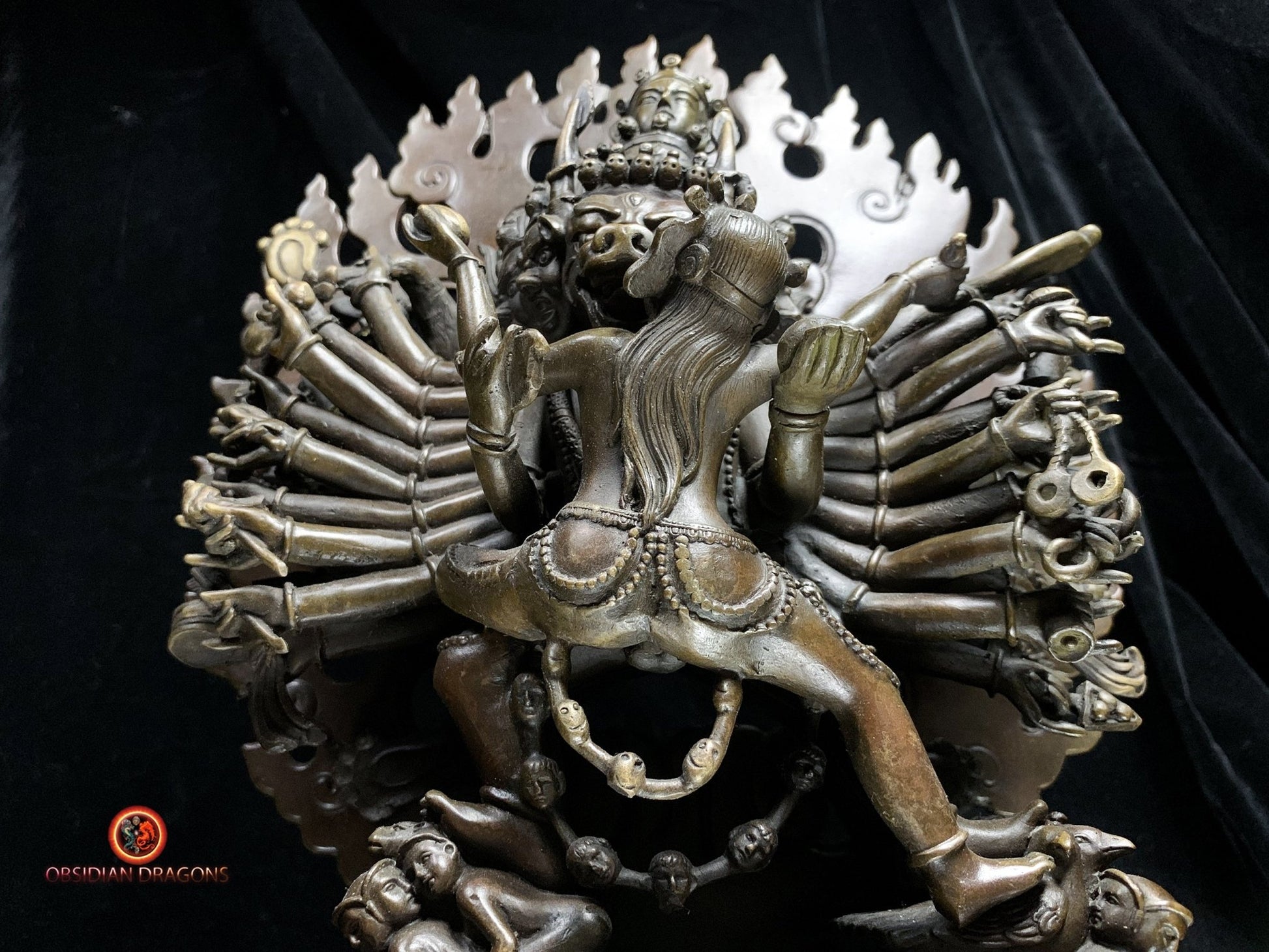 Statuette de Yamantaka en bronze- Yab yum tibétain | obsidian dragons