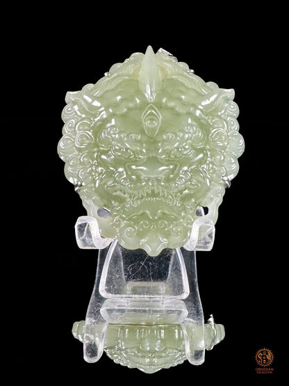 Talisman Pixiu en jade naturel du Qinghai – Pièce unique | obsidian dragons