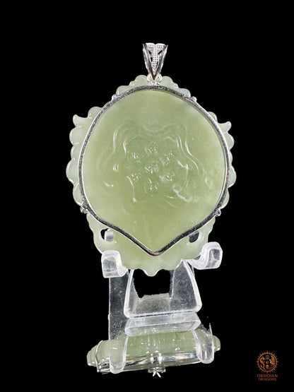 Talisman Pixiu en jade naturel du Qinghai – Pièce unique | obsidian dragons