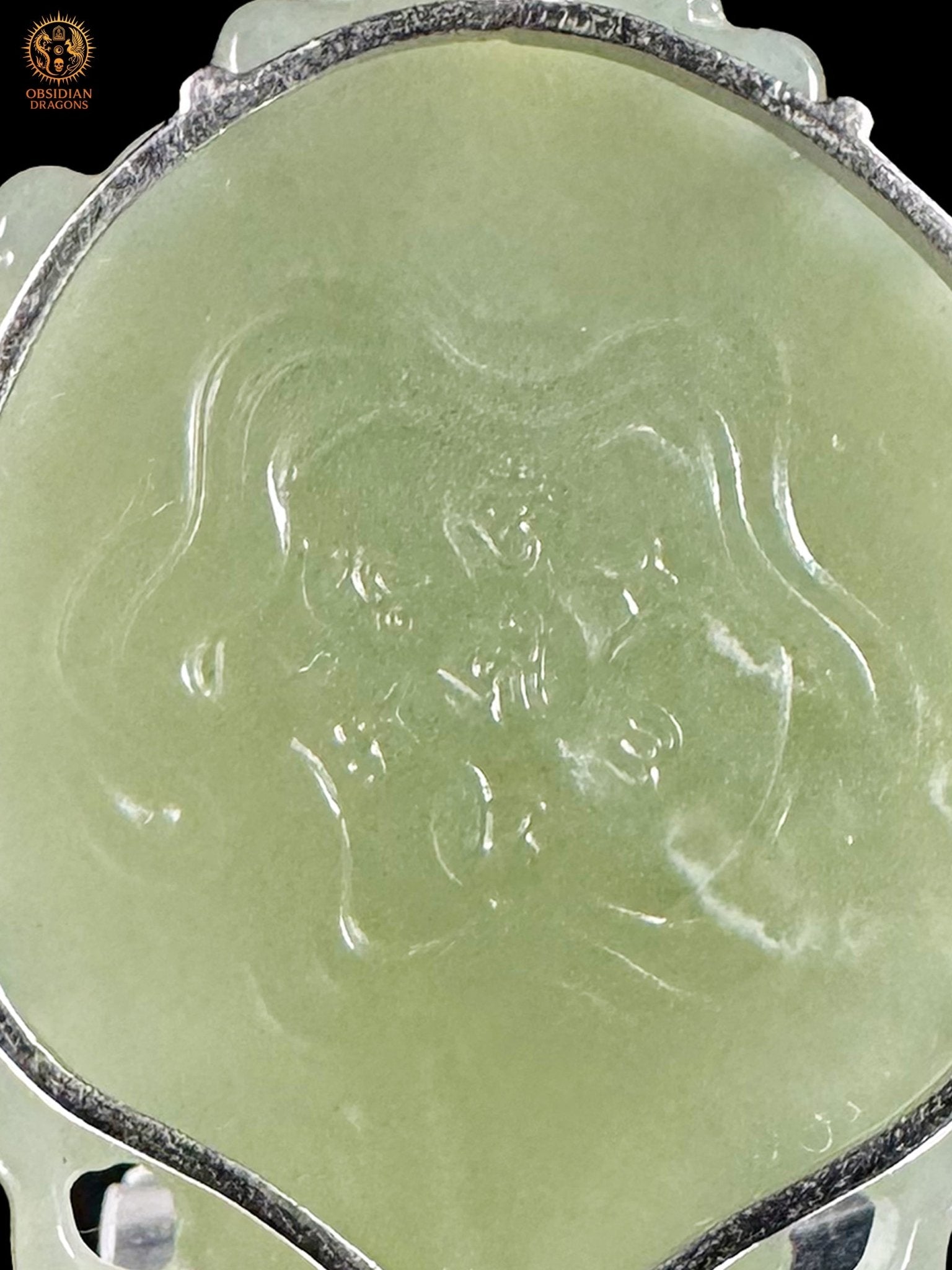 Talisman Pixiu en jade naturel du Qinghai – Pièce unique | obsidian dragons