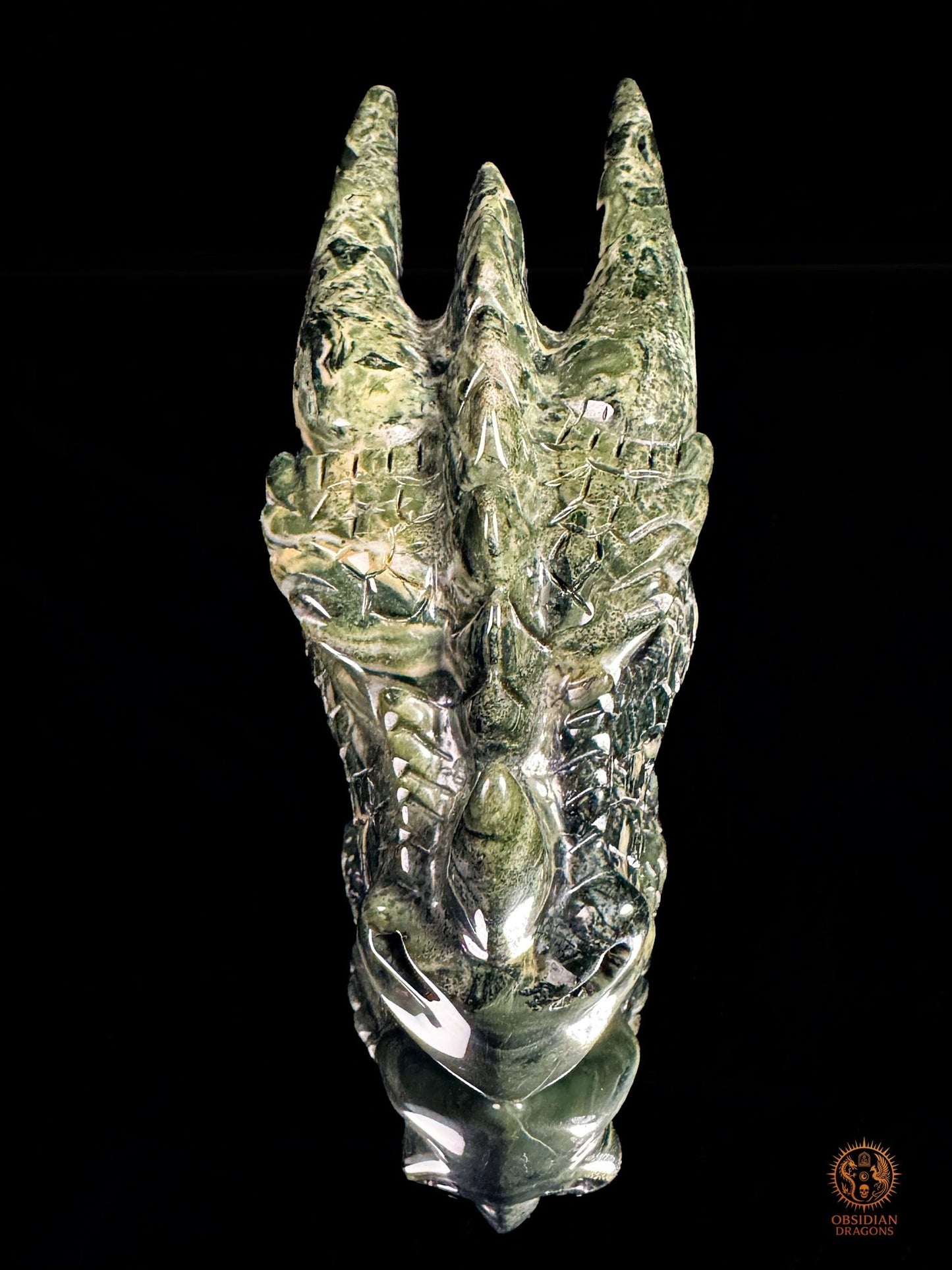 Tête de dragon en jade des 9 dragons – Gardien silencieux | obsidian dragons