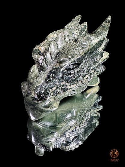 Tête de dragon en jade des 9 dragons – Gardien silencieux | obsidian dragons