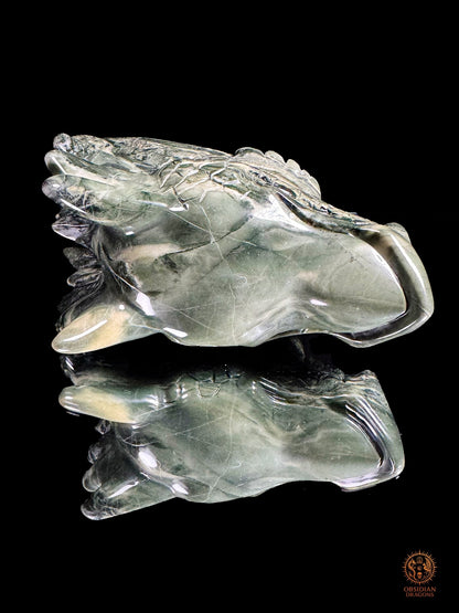 Tête de dragon en jade des 9 dragons – Gardien silencieux - obsidian dragons