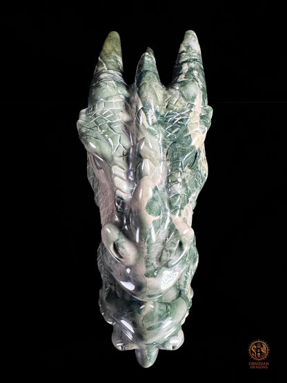 Tête de dragon en jade Hua’an Yu – Ancrage | obsidian dragons