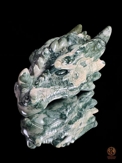 Tête de dragon en jade Hua’an Yu – Ancrage | obsidian dragons