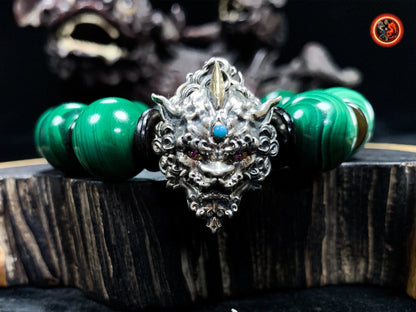 Bracelet dragon- Pixiu- perles de malachite