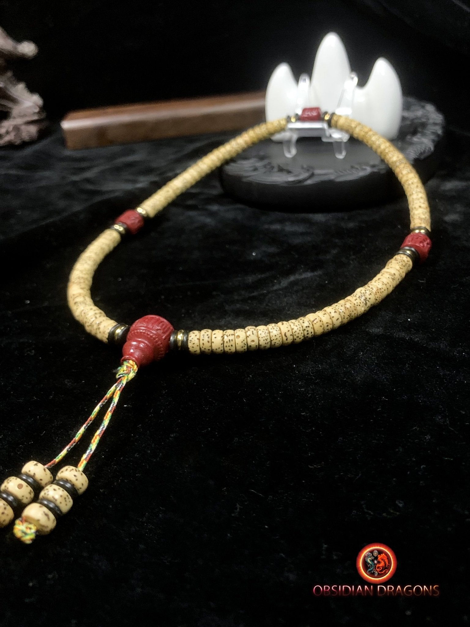 Petit mala artisanal de voyage-  108 Graines de bodhi