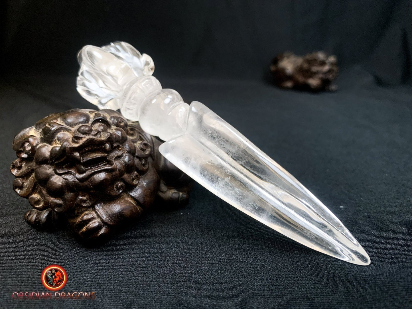 Phurba en cristal de roche- rituel tantrique