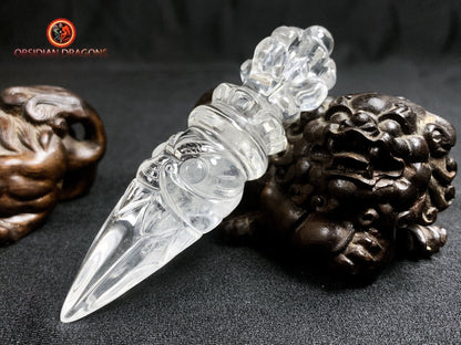 Dague Phurba en cristal de roche- Qualité gemme