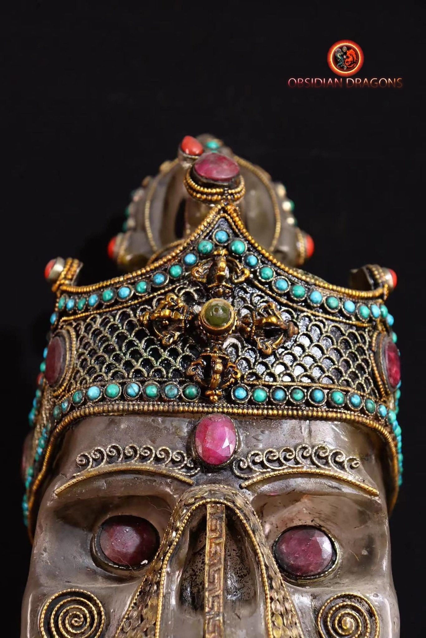 Grand crâne de cristal tibétain authentique- cérémonie tantrique
