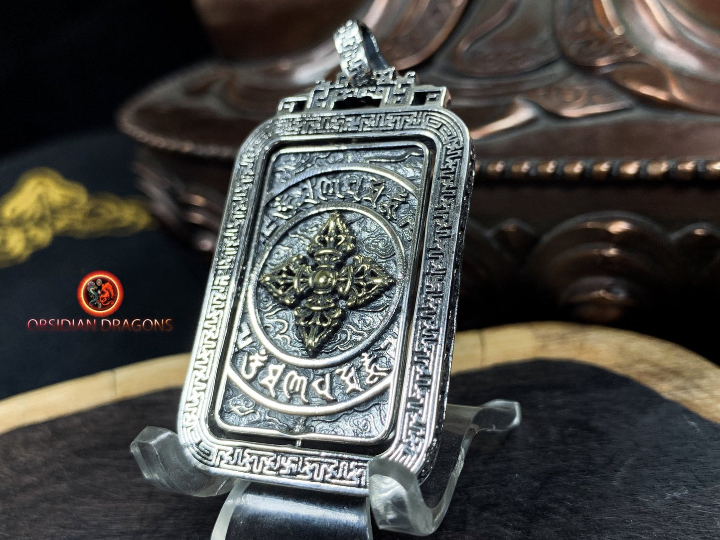 Amulette de protection tibétaine- Double dorje