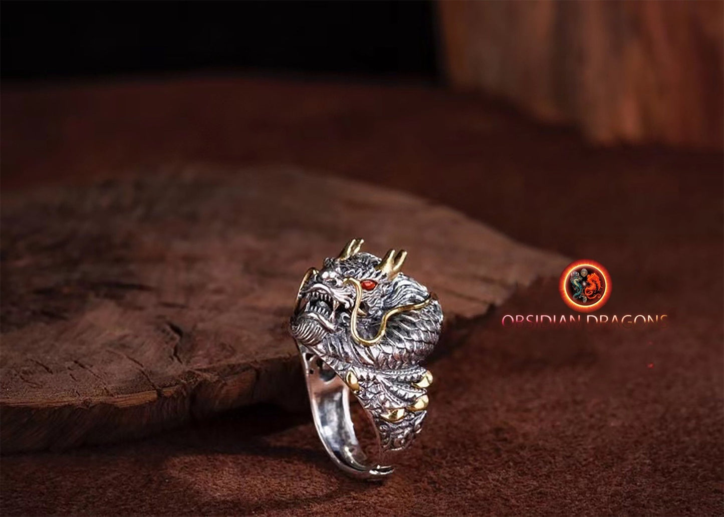 Bague Dragon Argent: Force & Sagesse