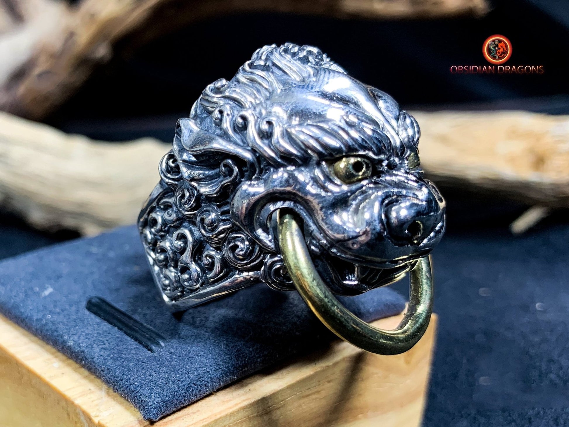 Bague lion de Bouddha- gardien protecteur