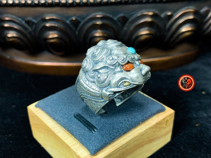 Bague lion chinois - protection Feng Shui