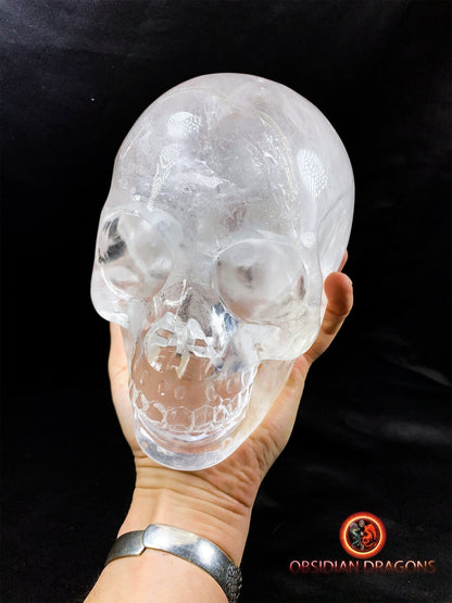 Rare grand crâne de Cristal artisanal