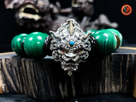 Bracelet Pixiu- Malachite- Bonne fortune