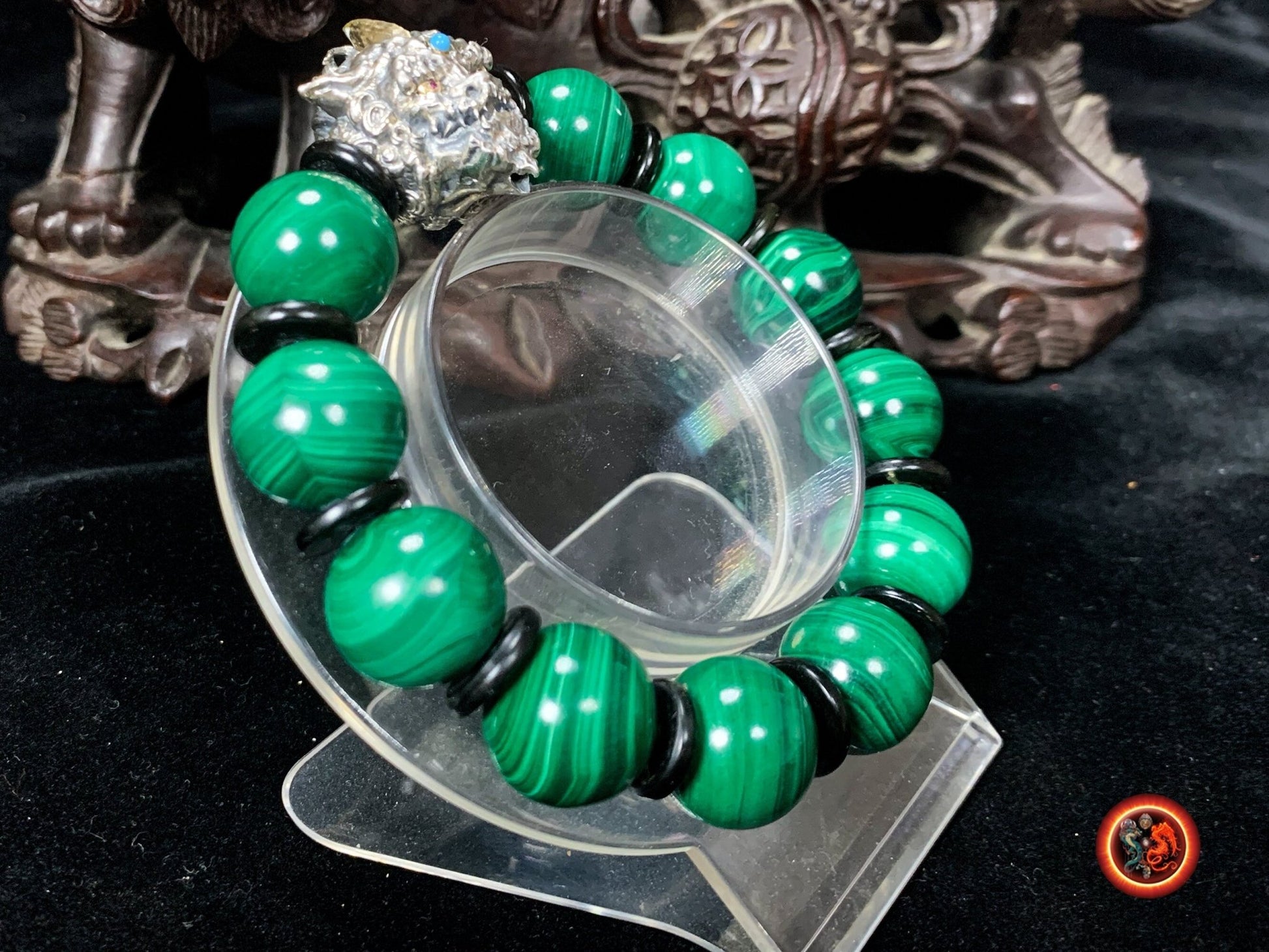 Bracelet Pixiu- Malachite- Bonne fortune