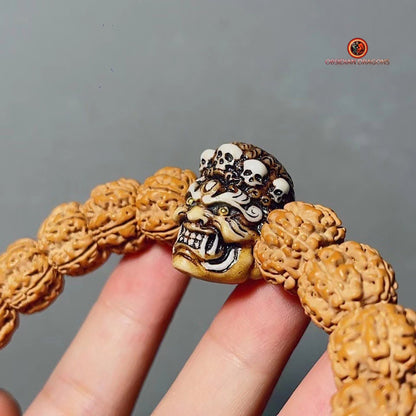 Mala Tibétain Unique- Rudraksha- Netsuké Mahakala