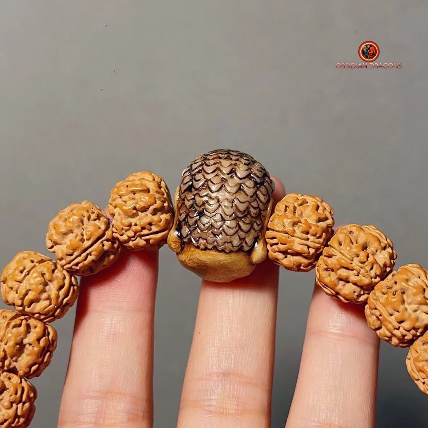 Mala Tibétain Unique- Rudraksha- Netsuké Mahakala