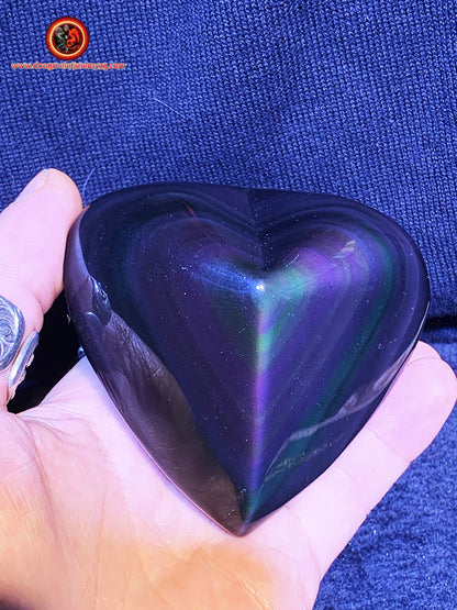 coeur en obsidienne oeil celeste de qualité exceptionnelle . 0,330kg grammes 80/89/45mm - obsidian dragon