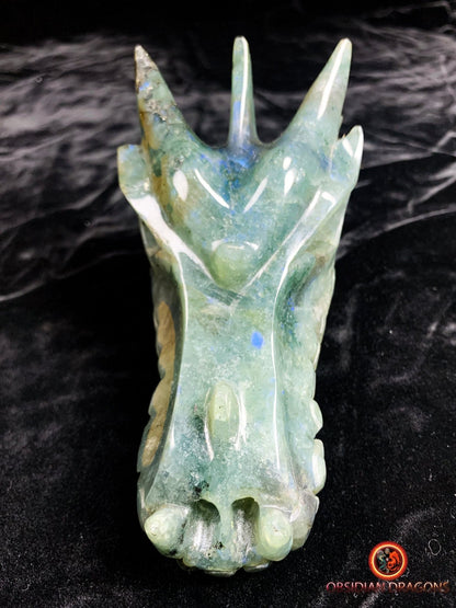 Dragon de méditation en labradorite