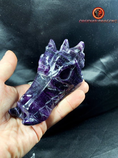 crâne de dragon- artisanal- fluorite- unique