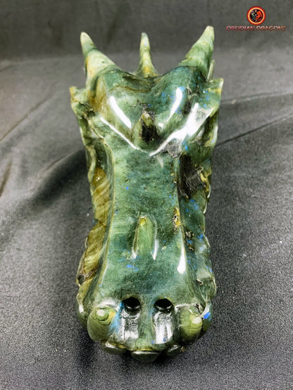 Grand crâne de dragon- Labradorite- Unique