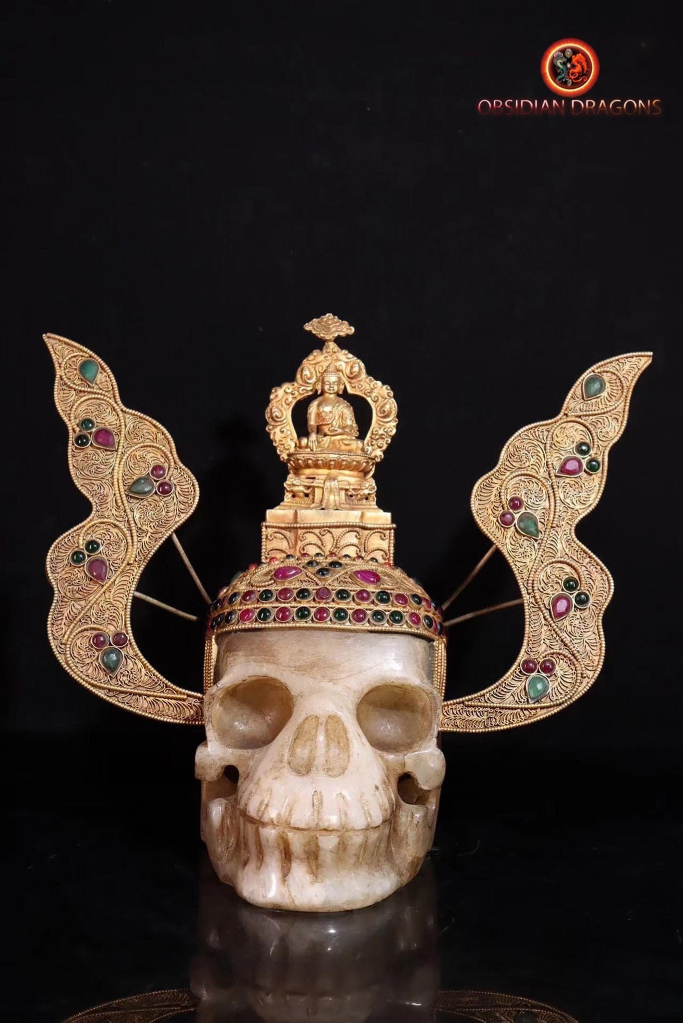 Crâne de cristal tibétain- Bouddha Sakyamuni