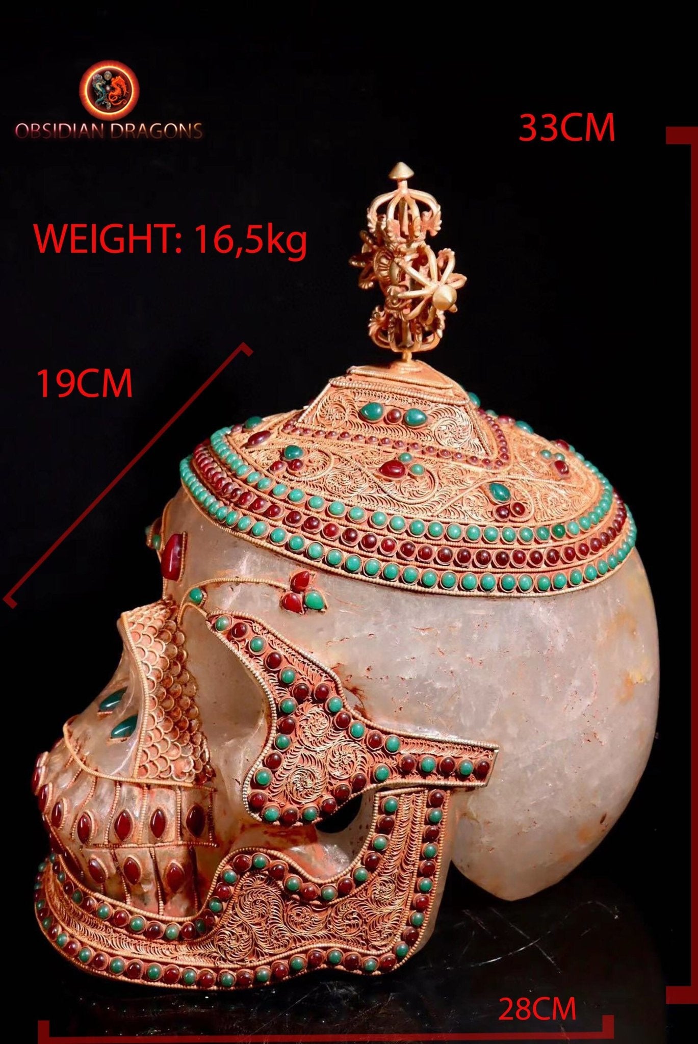 Enorme crâne de cristal tibétain- Pratiques tantriques