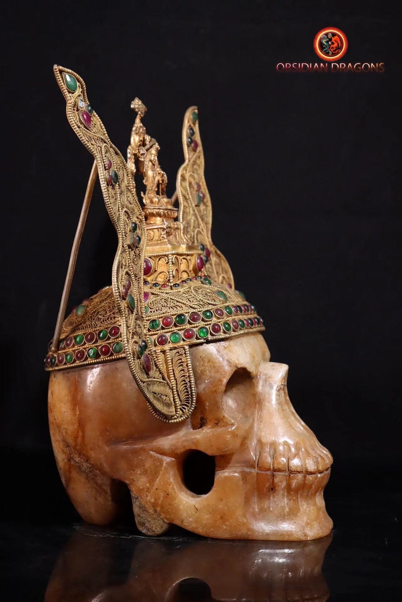 Crâne de cristal tibétain- Bodhisattva Manjushri