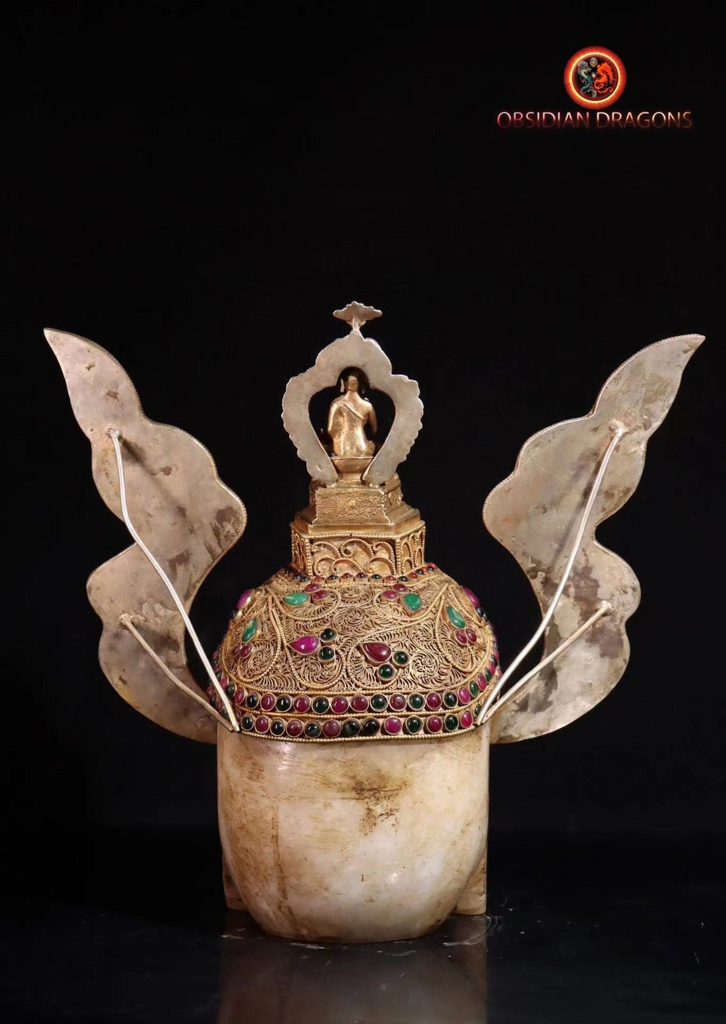 Rare crâne de cristal tibétain- Bouddha Sakyamuni