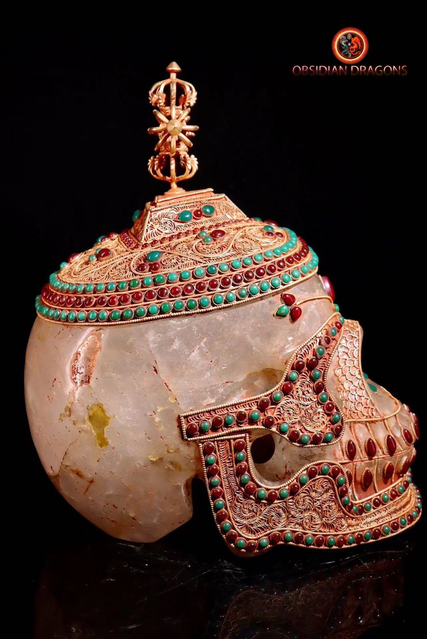 Enorme crâne de cristal tibétain- Pratiques tantriques