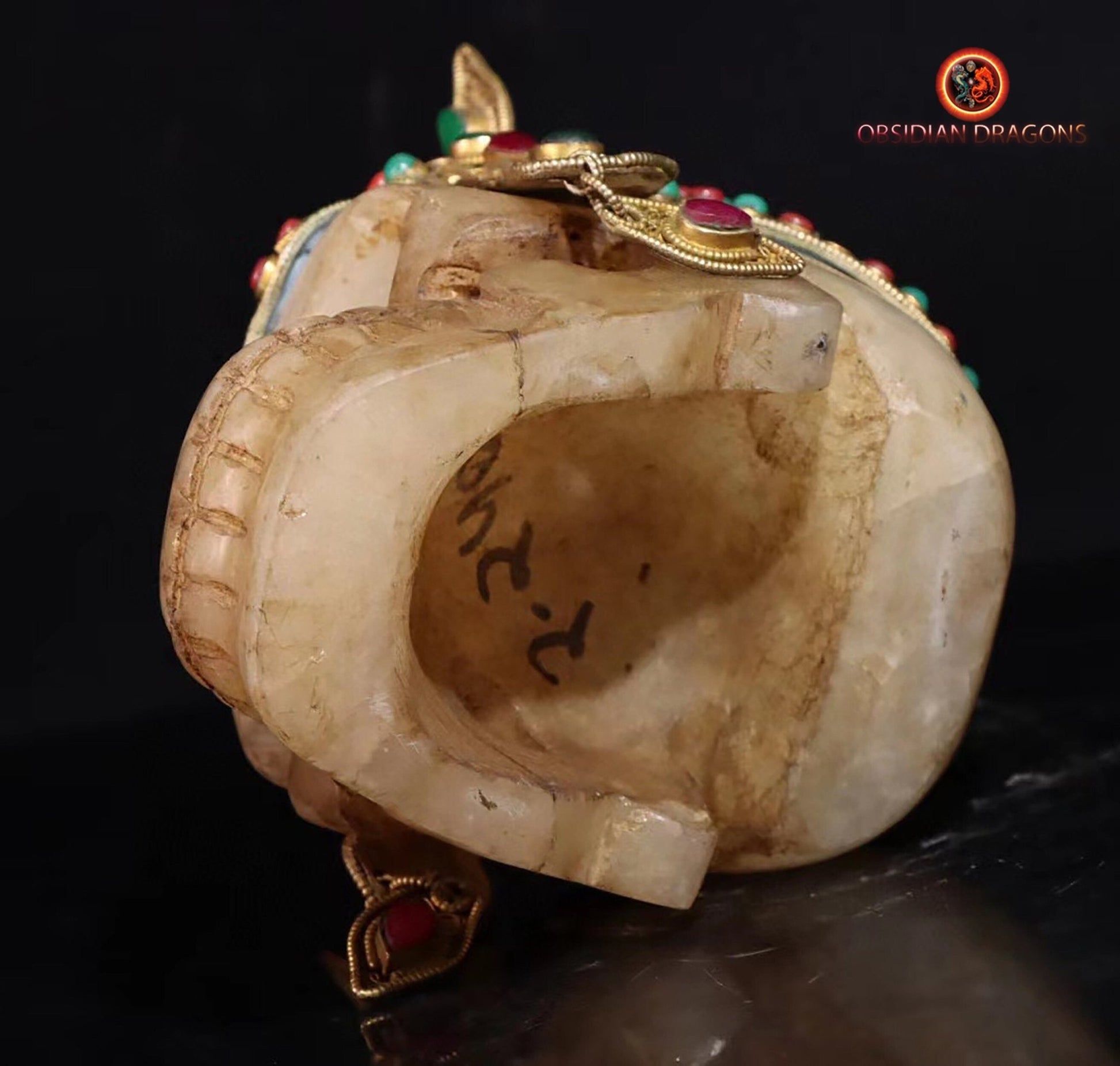 Authentique crâne de cristal tibétain- Bouddha Sakyamuni