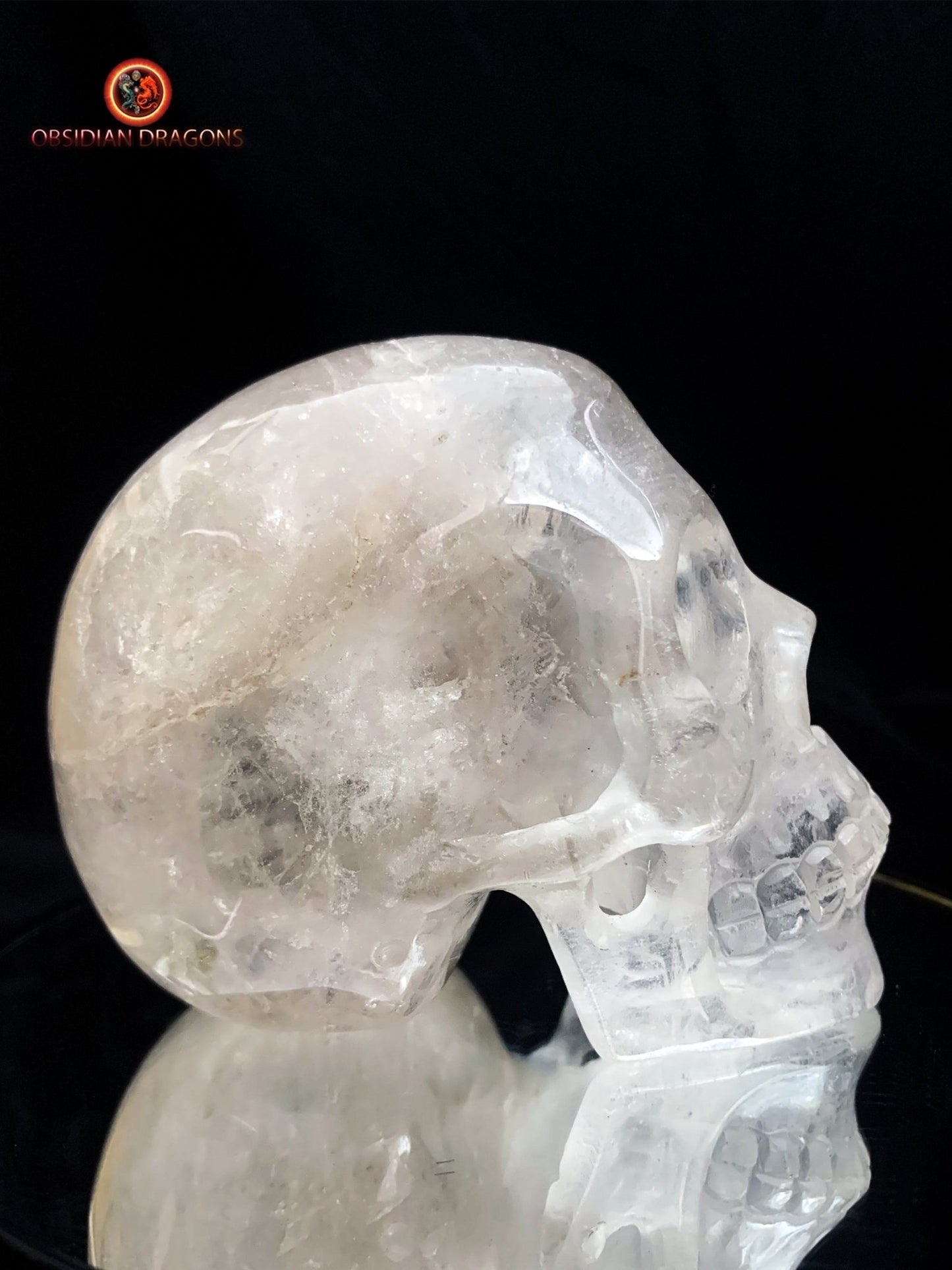 crâne de cristal naturel- Himalaya- artisanal | obsidian dragons
