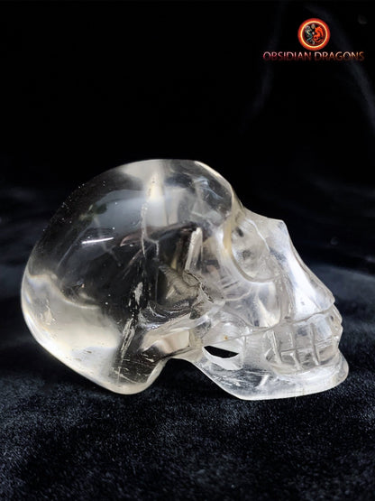 Petit crâne en cristal de roche himalayen- artisanal.