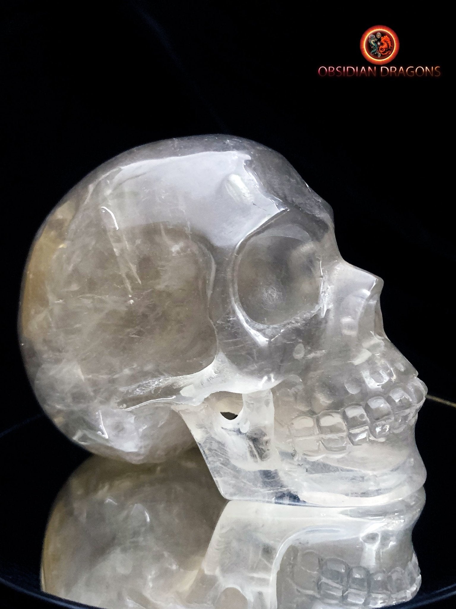 crâne en cristal de roche himalayen- authentique