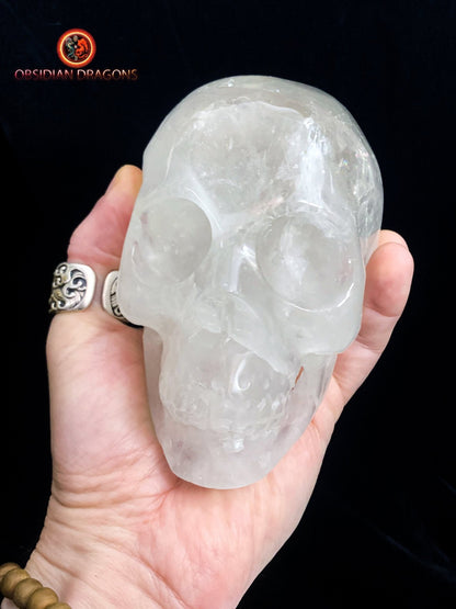 Grand crâne de cristal de roche- Himalaya- artisanal
