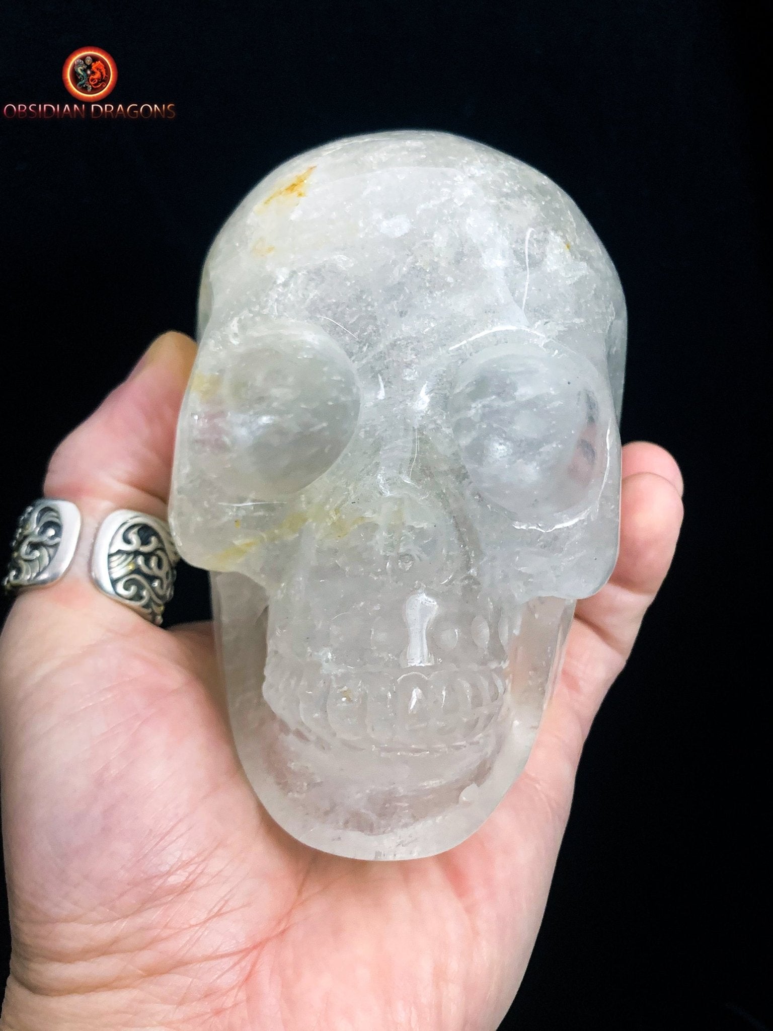 crâne de cristal authentique Himalaya- artisanal | obsidian dragons