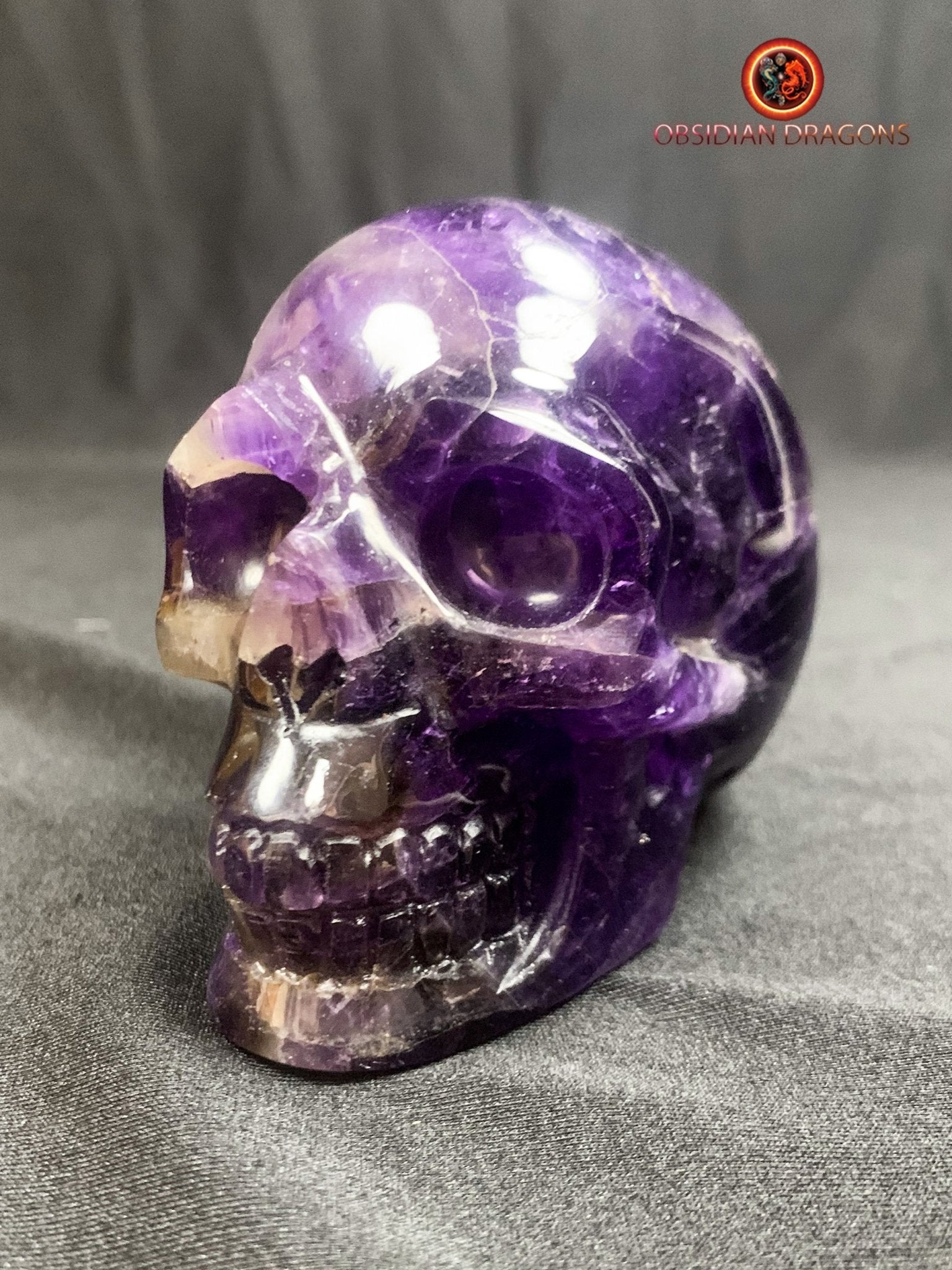 crâne de cristal en améthyste- unique