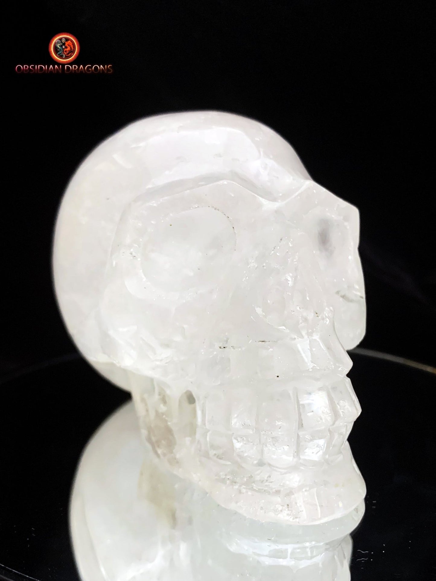 crâne de cristal unique- Himalaya- artisanal | obsidian dragons