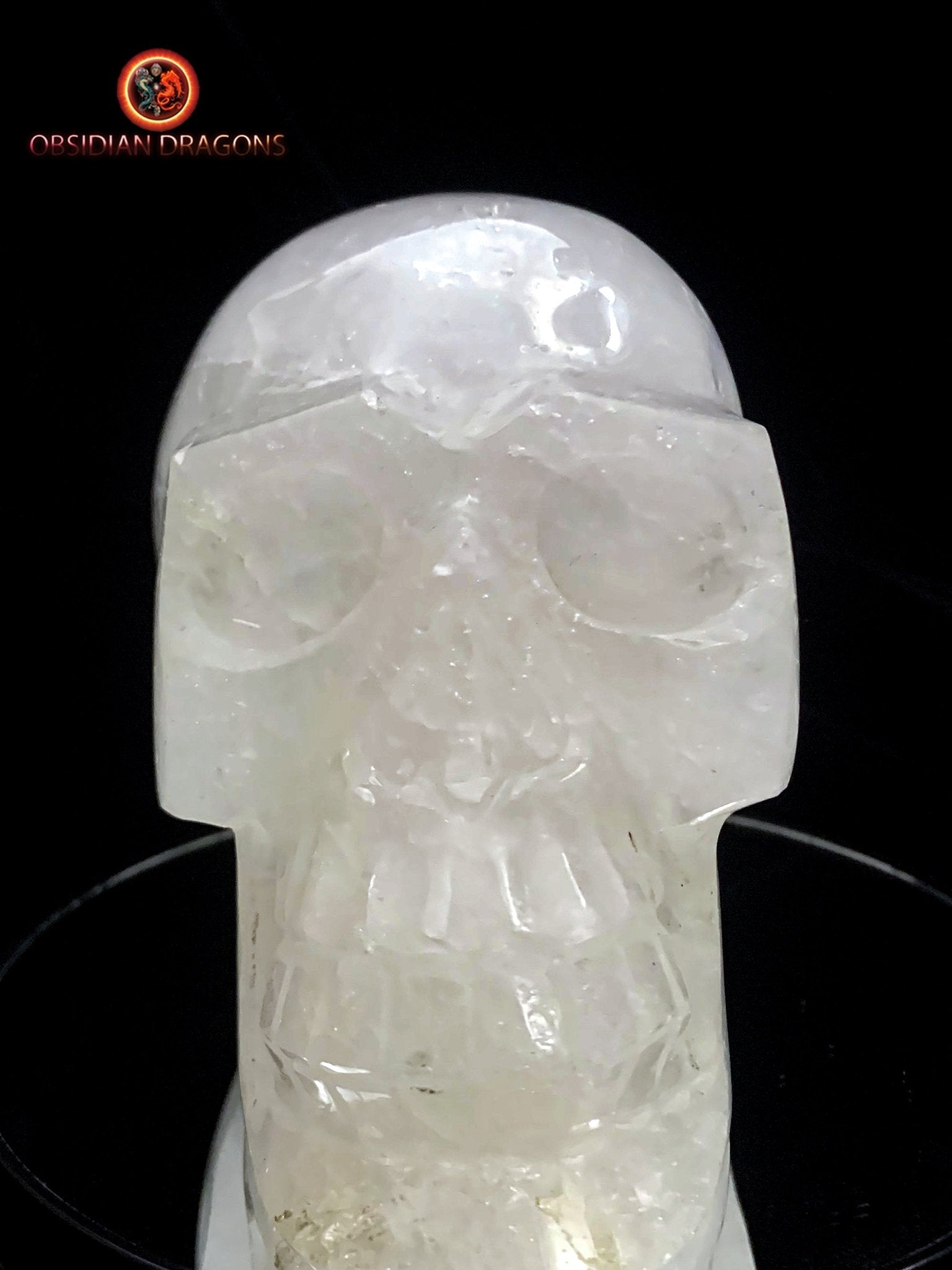 Grand crâne en cristal de roche himalayen- authentique