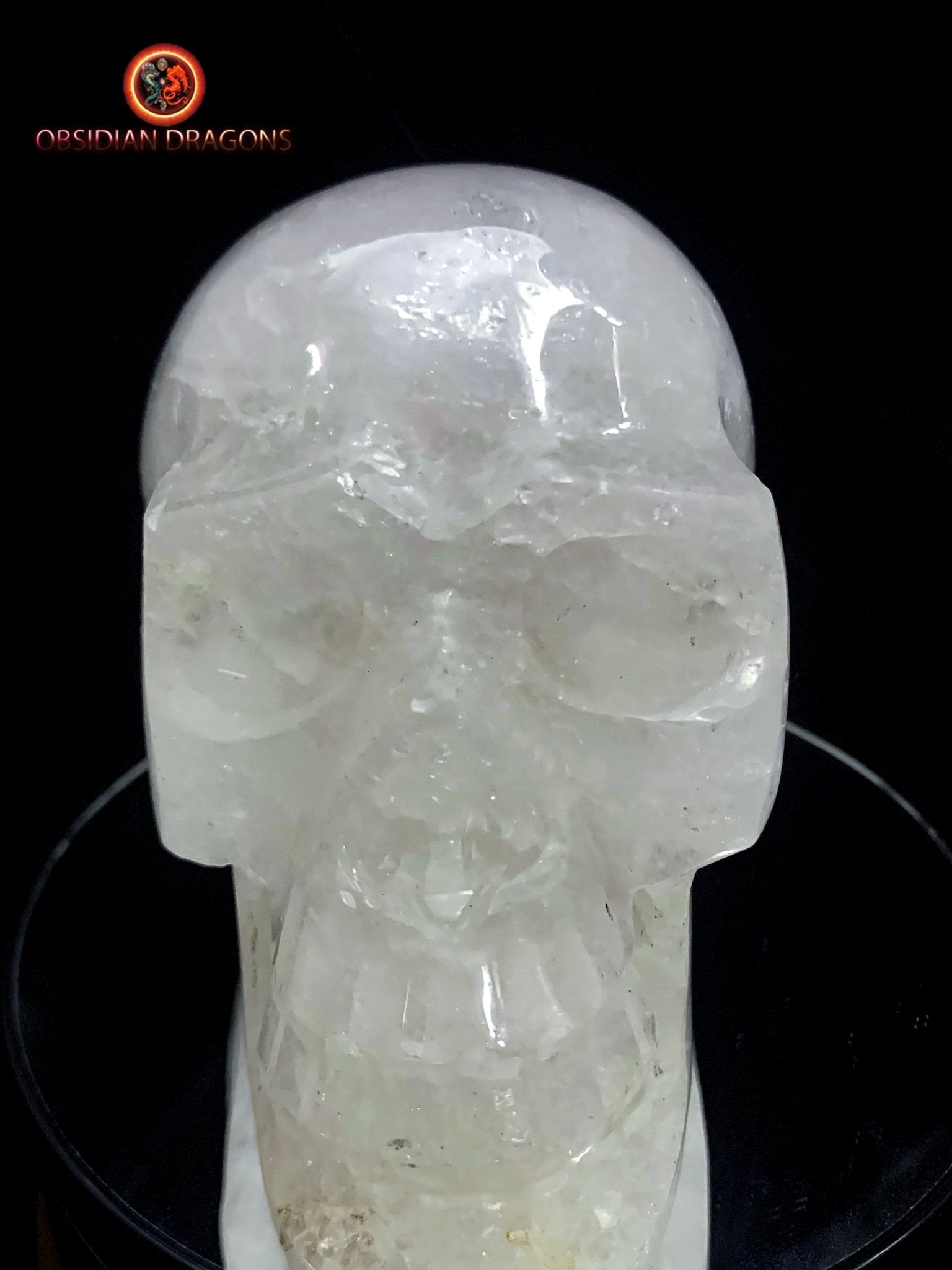 Grand crâne en cristal de roche himalayen- authentique